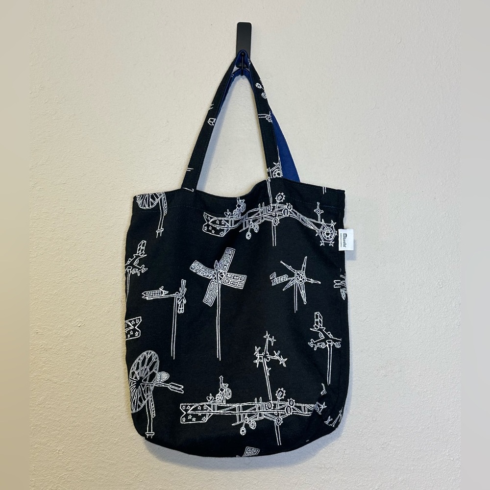 Sunbrella Whirligig Midnight‎ Fabric Tote Bag